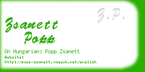 zsanett popp business card